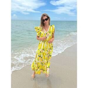 NEW ISLAPAYAL amalfi maxi dress in lemon